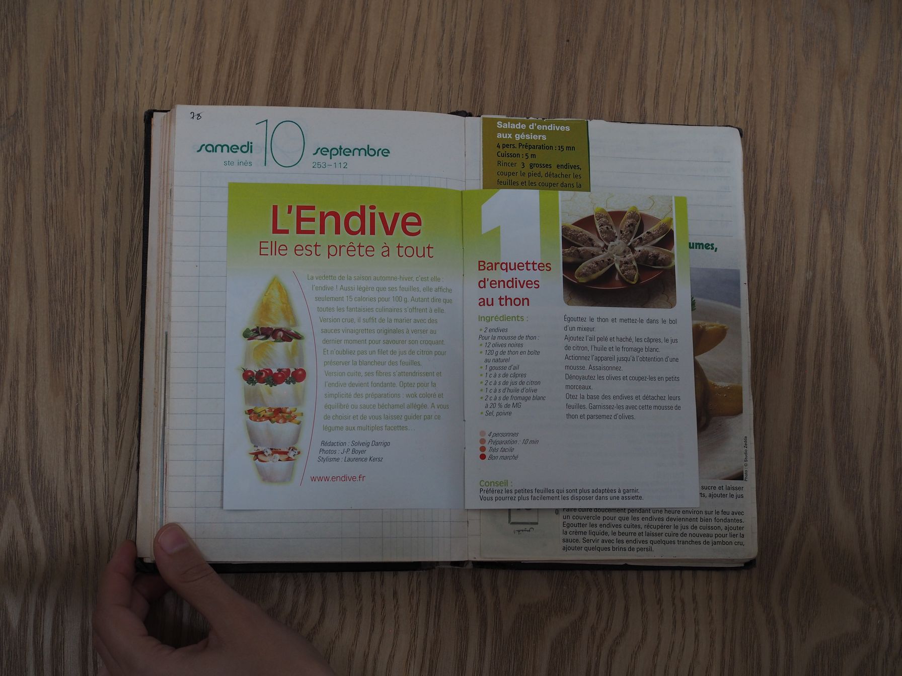 Barquettes d'endives au thon